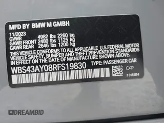 2024 BMW M3 Competition xDrive z VIN WBS43AY08RFS19830, wystawiony jako IAAI lot #41506228 z przebiegiem 10 330 mil mil oraz . Historia ofert i sprzedaży dostępna na DreamBid. Obrazek 9.