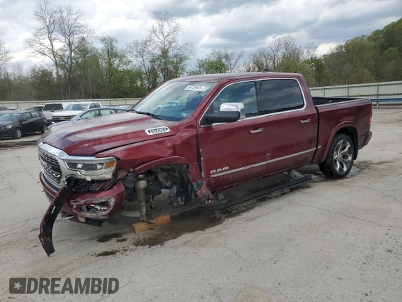 2022 Ram 1500 Limited with VIN 1C6SRFHT0NN307945, listed as a Copart auction lot 54739645 with 76,237 mi miles and Salvage title. Bid and sale history available at DreamBid. Image 1.