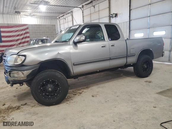 2002 Toyota Tundra SR5 with VIN 5TBRT34112S243196, listed as a Copart auction lot 46224555 with 0 mi miles and Salvage Title. Bid and sale history available at carsss.com. Image 1.