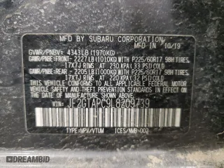 2020 Subaru Crosstrek Premium with VIN JF2GTAPC9L8209739, listed as a Copart auction lot 46886955 with 66,466 mi miles and Non Repairable. Bid and sale history available at carsss.com. Image 16.