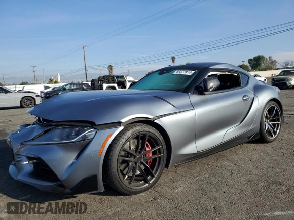 2021 Toyota GR Supra 3.0 with VIN WZ1DB0C04MW038391, listed as a Copart auction lot 83372814 with 0 mi miles and Salvage Title. Bid and sale history available at carsss.com. Image 1.