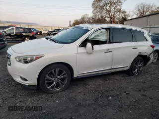 2013 Infiniti JX35 with VIN 5N1AL0MM9DC328526, listed as a Copart auction lot 50396575 with 166,252 mi miles and Salvage Title. Bid and sale history available at carsss.com. Image 1.
