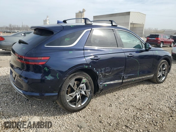 2024 Genesis GV70 Advanced with VIN 5NMMCET16RH001337, listed as a Copart auction lot 46822774 with 605 mi miles and Salvage title. Bid and sale history available at DreamBid. Image 3.