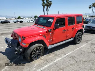2021 Jeep Wrangler Unlimited Sahara z VIN 1C4JJXP64MW766076, wystawiony jako Copart lot #54457195 z przebiegiem 92 421 mil mil oraz Szkoda całkowita • Salvage title. Historia ofert i sprzedaży dostępna na DreamBid. Obrazek 1.