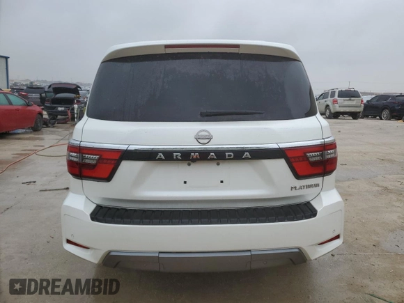 2021 Nissan Armada Platinum with VIN JN8AY2DA7M9370704, listed as a Copart auction lot 84412644 with 51,399 mi miles and Salvage Title. Bid and sale history available at carsss.com. Image 6.