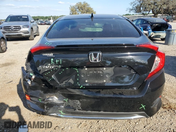 2020 Honda Civic Sedan EX with VIN 19XFC1F38LE010229, listed as a Copart auction lot 52002275 with 62,773 mi miles and Salvage Title. Bid and sale history available at carsss.com. Image 6.