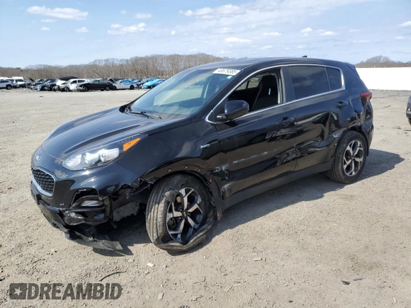 2020 Kia Sportage LX with VIN KNDPMCAC5L7810605, listed as a Copart auction lot 48679385 with 32,195 mi miles and Salvage Title. Bid and sale history available at DreamBid. Image 1.