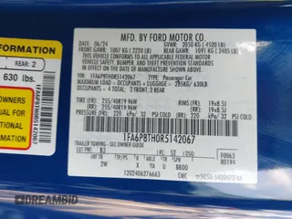 2024 Ford Mustang EcoBoost с VIN 1FA6P8TH0R5142067, выставлен на аукционе IAAI как лот 42338104 с пробегом 7 179 миль миль и . История ставок и продаж доступна на DreamBid. Изображение 9.