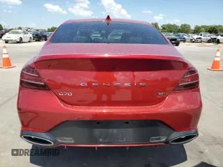 2022 Genesis G70 3.3T with VIN KMTG54TE8NU083354, listed as a Copart auction lot 67555174 with 15,423 mi miles and Salvage Title. Bid and sale history available at carsss.com. Image 6.