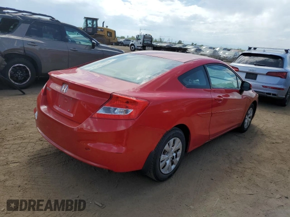 2012 Honda Civic Cpe LX with VIN 2HGFG3B56CH533844, listed as a Copart auction lot 66630824 with 143,246 mi miles and Salvage Title. Bid and sale history available at carsss.com. Image 3.