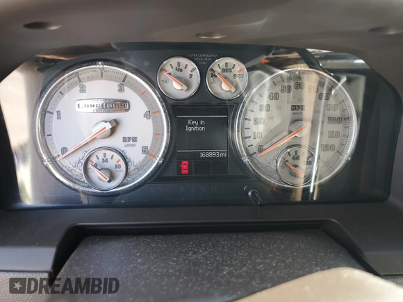 2012 Ram 2500 Laramie Longhorn with VIN 3C6UD5GL8CG253769, listed as a Copart auction lot 76203694 with 168,893 mi miles and Salvage title. Bid and sale history available at DreamBid. Image 9.