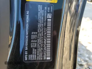 2021 BMW 4 Series 430i with VIN WBA53AP04MCF74727, listed as a Copart auction lot 43171735 with 20,740 mi miles and Salvage Title. Bid and sale history available at DreamBid. Image 12.