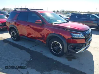 2023 Nissan Pathfinder Rock Creek with VIN 5N1DR3BD1PC263949, listed as a IAAI auction lot 41377932 with 15,878 mi miles and . Bid and sale history available at DreamBid. Image 1.