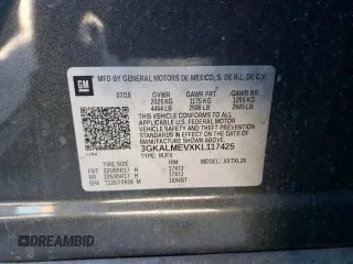 2019 GMC Terrain SLE with VIN 3GKALMEVXKL117425, listed as a Copart auction lot 57951545 with 72,957 mi miles and Salvage title. Bid and sale history available at DreamBid. Image 13.