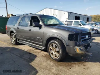 2007 Ford Expedition EL Limited with VIN 1FMFK20577LA49468, listed as a Copart auction lot 77400044 with 0 mi miles and Salvage Title. Bid and sale history available at carsss.com. Image 4.