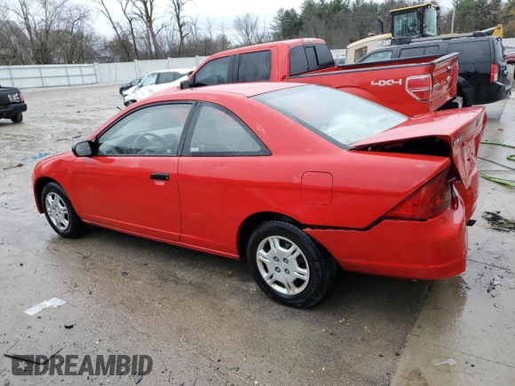 2001 Honda Civic LX with VIN 1HGEM215X1L107638, listed as a Copart auction lot 80860374 with 281,478 mi miles and Non Repairable. Bid and sale history available at carsss.com. Image 2.