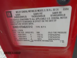 2004 Chevrolet Avalanche Z66 z VIN 3GNEC12T04G257212, wystawiony jako IAAI lot #42343800 z przebiegiem 277 908 mil mil oraz . Historia ofert i sprzedaży dostępna na DreamBid. Obrazek 9.