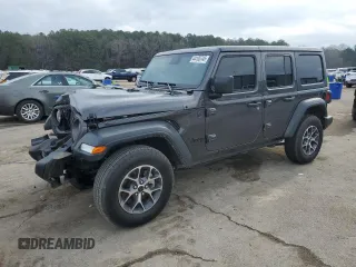 2024 Jeep Wrangler Sport with VIN 1C4PJXDGXRW352380, listed as a Copart auction lot 44105745 with 9,138 mi miles and Salvage Title. Bid and sale history available at DreamBid. Image 1.