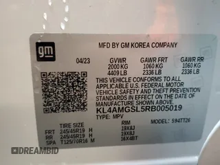 2024 Buick Encore GX Avenir with VIN KL4AMGSL5RB005019, listed as a Copart auction lot 58212105 with 9,430 mi miles and Salvage title. Bid and sale history available at DreamBid. Image 14.