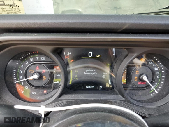 2024 Jeep Wrangler Sahara with VIN 1C4RJXP60RW116607, listed as a Copart auction lot 54562695 with 62,352 mi miles and Salvage title. Bid and sale history available at DreamBid. Image 9.