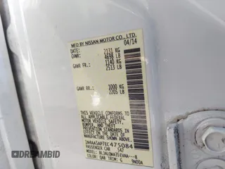 2014 Nissan Maxima SV z VIN 1N4AA5AP7EC475084, wystawiony jako IAAI lot #41624955 z przebiegiem 112 025 mil mil oraz . Historia ofert i sprzedaży dostępna na DreamBid. Obrazek 9.