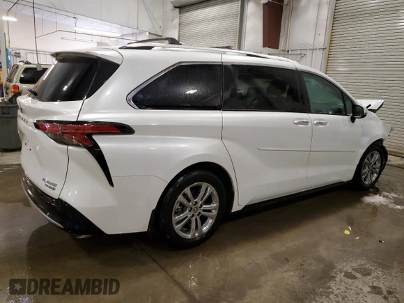 2023 Toyota Sienna Platinum with VIN 5TDESKFC4PS082853, listed as a Copart auction lot 42773605 with 23,693 mi miles and Salvage Title. Bid and sale history available at DreamBid. Image 3.
