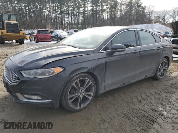 2017 Ford Fusion Titanium with VIN 3FA6P0D94HR183550, listed as a Copart auction lot 46148595 with 140,505 mi miles and Salvage title. Bid and sale history available at DreamBid. Image 1.