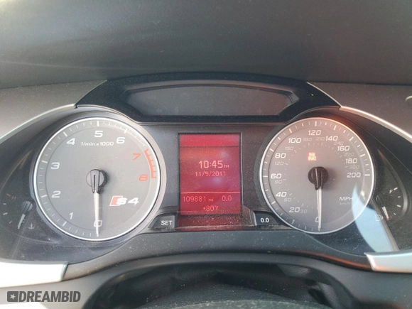 2012 Audi S4 Premium Plus with VIN WAUDGAFL6CA111717, listed as a Copart auction lot 49902045 with 109,881 mi miles and Salvage Title. Bid and sale history available at carsss.com. Image 9.
