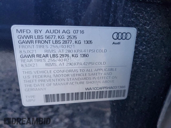 2017 Audi SQ5 Premium Plus z VIN WA1CCAFP5HA031386, wystawiony jako Copart lot #44468625 z przebiegiem 91 167 mil mil oraz Tytuł czysty. Historia ofert i sprzedaży dostępna na DreamBid. Obrazek 12.