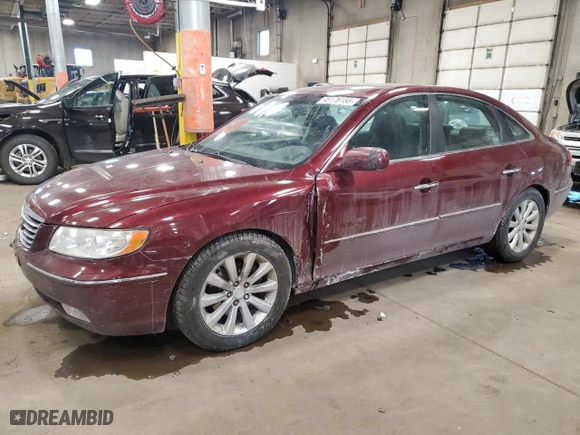 2009 Hyundai Azera GLS with VIN KMHFC46D39A372227, listed as a Copart auction lot 45176155 with 107,993 mi miles and Non Repairable. Bid and sale history available at carsss.com. Image 1.