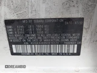 2022 Subaru Impreza Premium with VIN 4S3GKAV69N3610173, listed as a IAAI auction lot 42370952 with 14,363 mi miles and . Bid and sale history available at DreamBid. Image 9.