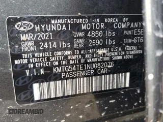 2022 Genesis G70 3.3T with VIN KMTG54TE1NU082076, listed as a Copart auction lot 74058634 with 0 mi miles and Non Repairable. Bid and sale history available at carsss.com. Image 13.