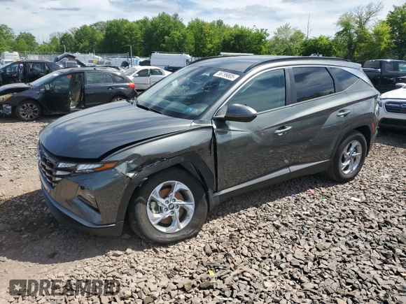 2023 Hyundai Tucson SEL z VIN 5NMJBCAE1PH272772, wystawiony jako Copart lot #56799805 z przebiegiem 20 041 mil mil oraz Szkoda całkowita • Salvage title. Historia ofert i sprzedaży dostępna na DreamBid. Obrazek 1.