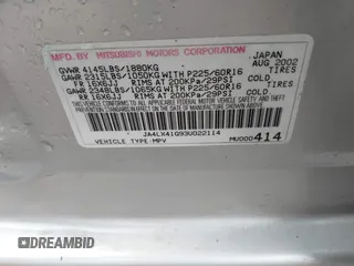 2003 Mitsubishi Outlander XLS with VIN JA4LX41G93U022114, listed as a IAAI auction lot 41776928 with 334,774 mi miles. Bid and sale history available at carsss.com. Image 9.