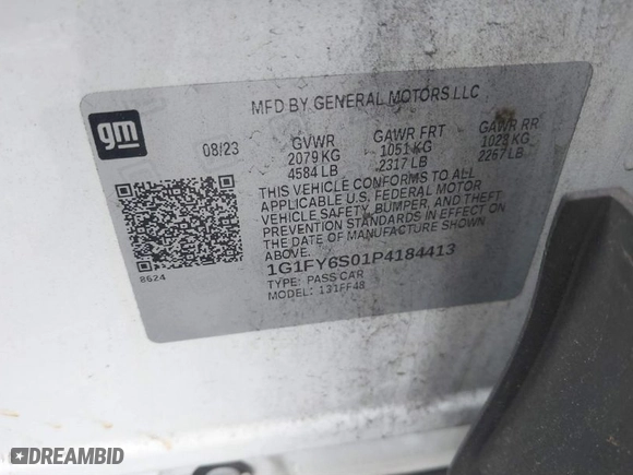2023 Chevrolet Bolt EUV LT with VIN 1G1FY6S01P4184413, listed as a IAAI auction lot 41830728 with 40,648 mi miles. Bid and sale history available at carsss.com. Image 9.