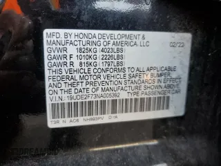 2022 Acura ILX Premium with VIN 19UDE2F73NA005392, listed as a Copart auction lot 76735944 with 45,071 mi miles and Salvage Title. Bid and sale history available at DreamBid. Image 12.