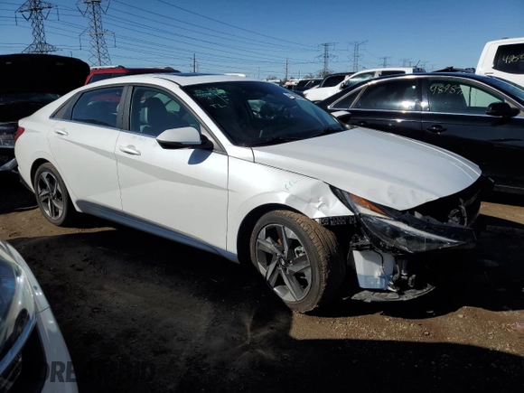 2021 Hyundai Elantra Limited with VIN 5NPLP4AG3MH031392, listed as a Copart auction lot 44696405 with 75,580 mi miles and Salvage Title. Bid and sale history available at DreamBid. Image 4.