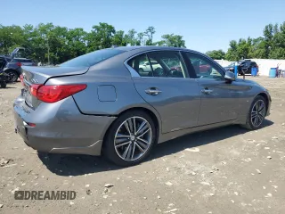 2015 Infiniti Q50 Premium with VIN JN1BV7AR6FM415389, listed as a Copart auction lot 61653845 with 124,141 mi miles and Salvage title. Bid and sale history available at DreamBid. Image 3.