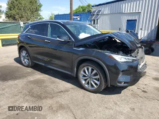 2020 Infiniti QX50 Luxe with VIN 3PCAJ5M37LF100668, listed as a Copart auction lot 60328225 with 44,857 mi miles and Salvage title. Bid and sale history available at DreamBid. Image 4.