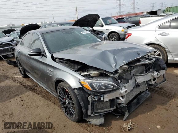 2018 Mercedes-Benz C 63 AMG with VIN 55SWF8GB6JU255249, listed as a Copart auction lot 50094455 with 61,693 mi miles and Salvage title. Bid and sale history available at DreamBid. Image 4.