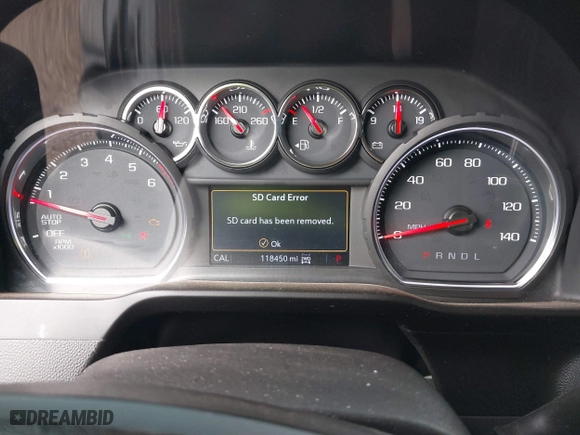 2019 Chevrolet Silverado 1500 LTZ with VIN 3GCUYGED9KG160780, listed as a IAAI auction lot 41574991 with 118,450 mi miles. Bid and sale history available at carsss.com. Image 7.
