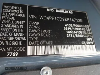 2019 Mercedes-Benz Sprinter Cargo z VIN WD4PF1CD9KP147130, wystawiony jako IAAI lot #41821221 z przebiegiem 70 915 mil mil oraz . Historia ofert i sprzedaży dostępna na DreamBid. Obrazek 9.
