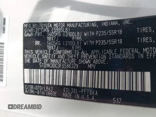2015 Toyota Sienna XLE with VIN 5TDYK3DC3FS586329, listed as a IAAI auction lot 42496805 with 132,828 mi miles and . Bid and sale history available at DreamBid. Image 9.