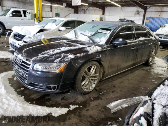 2015 Audi A8 L 4.0T with VIN WAU32AFD4FN007436, listed as a Copart auction lot 89020695 with 0 mi miles and Salvage Title. Bid and sale history available at carsss.com. Image 1.