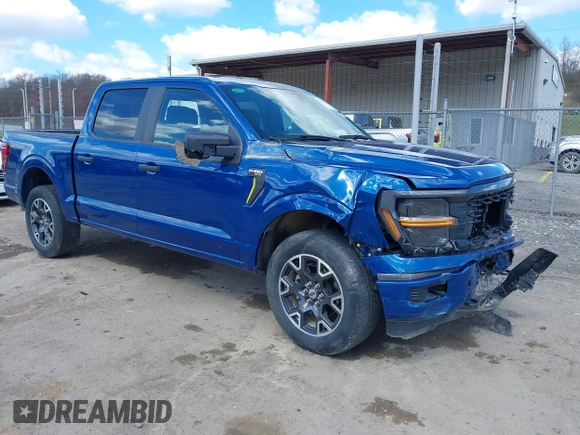 2024 Ford F-150 STX with VIN 1FTEW2LPXRFA56269, listed as a IAAI auction lot 41894302 with 12,941 mi miles and . Bid and sale history available at carsss.com. Image 1.