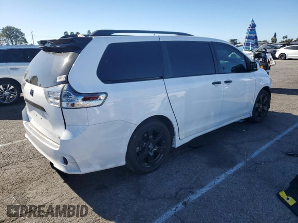 2020 Toyota Sienna SE with VIN 5TDXZ3DC9LS030514, listed as a Copart auction lot 87978135 with 40,316 mi miles and Salvage Title. Bid and sale history available at carsss.com. Image 3.