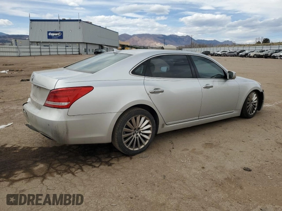 2014 Hyundai Equus Signature with VIN KMHGH4JH1EU078527, listed as a Copart auction lot 51106305 with Not Provided miles and Salvage Title. Bid and sale history available at DreamBid. Image 3.