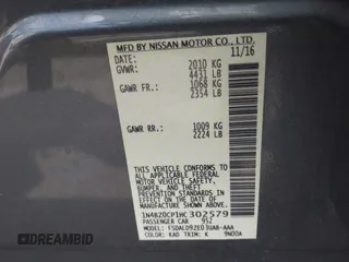 2017 Nissan LEAF S with VIN 1N4BZ0CP1HC302579, listed as a IAAI auction lot 41920542 with 37,462 mi miles. Bid and sale history available at carsss.com. Image 9.