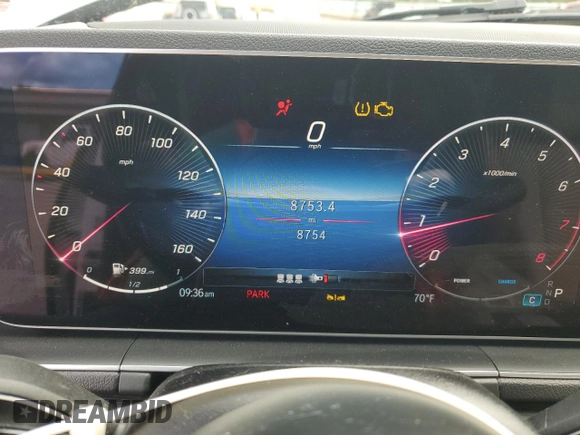 2025 Mercedes-Benz GLE 350 with VIN 4JGFB4FB3SB293674, listed as a Copart auction lot 57910545 with 8,753 mi miles and Salvage title. Bid and sale history available at DreamBid. Image 9.
