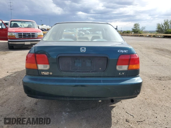 1998 Honda Civic LX with VIN 1HGEJ6673WL011044, listed as a Copart auction lot 69287544 with 172,822 mi miles and Salvage Title. Bid and sale history available at carsss.com. Image 6.
